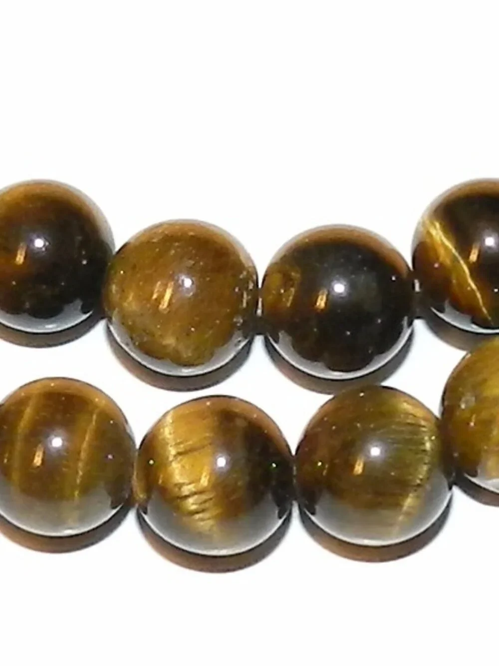 Golden Brown 8mm Round Natural Tiger's Eye Gemstone Beads 15